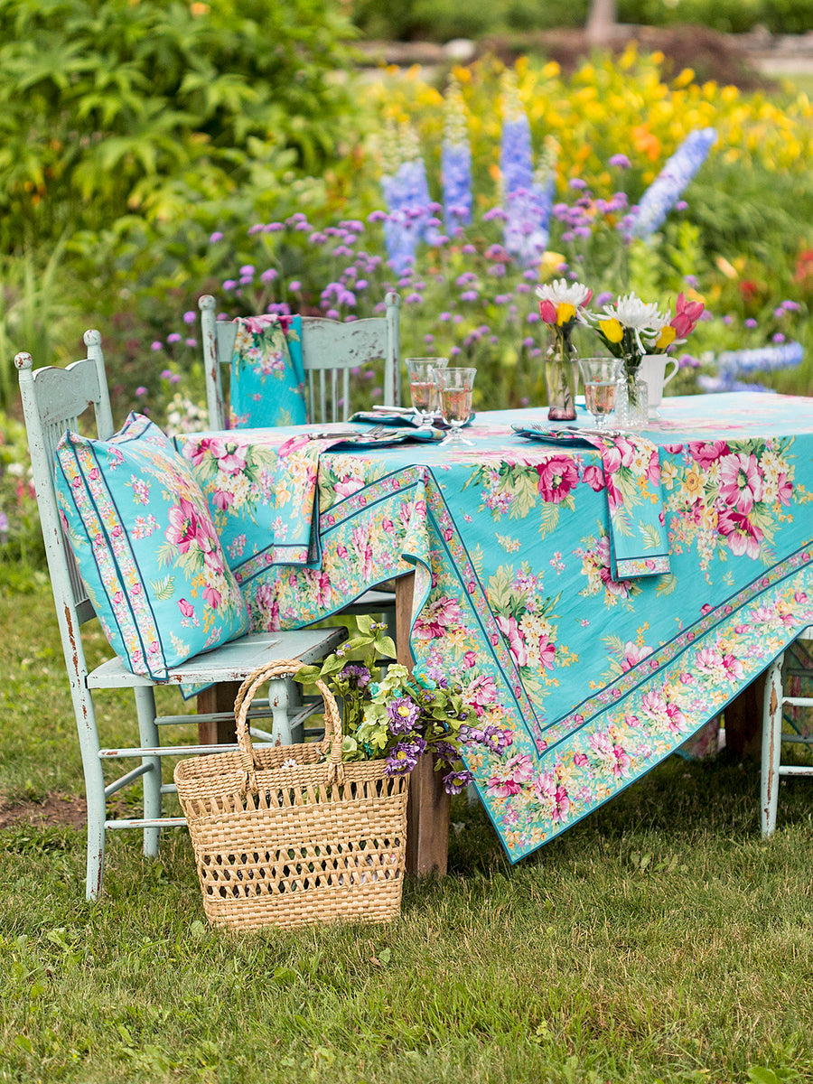 April Cornell Linens  Cottage Rose Ecru Tablecloth – Chuckling Duckling  Farm